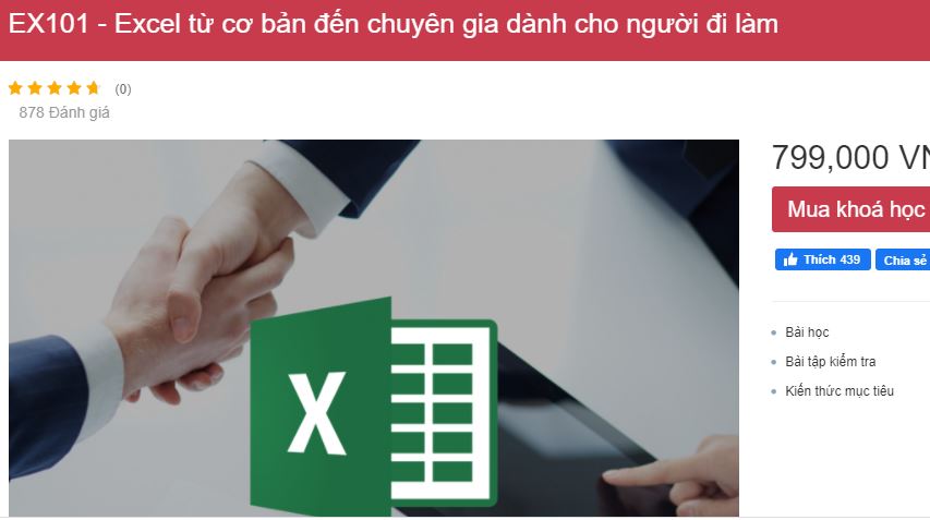 Khóa học excel cơ bản cho người mới bắt đầu