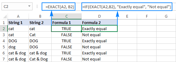 2 - so sánh chuỗi trong excel