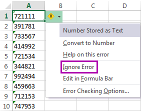 Select the Ignore Error option