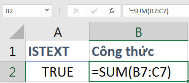 Định dạng TEXT bằng dấu nháy đơn ở đầu