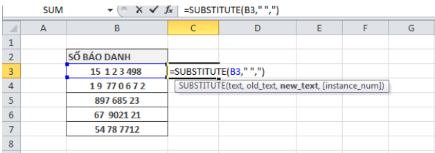 Xóa khoảng trắng bằng Hàm SUBSTITUTE - Hình 2