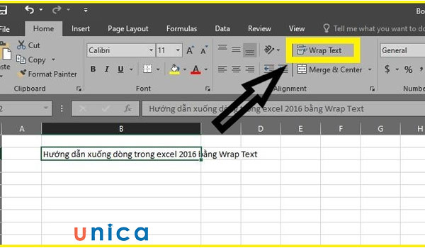 Cách xuống dòng trong ô Excel