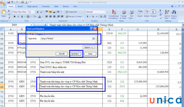 Tìm kiếm trong excel