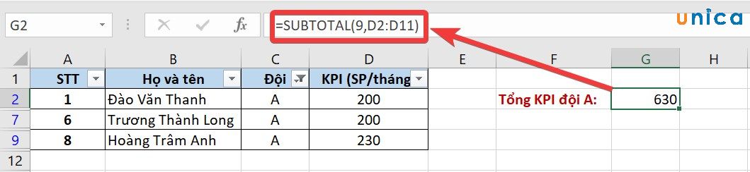 Nhập hàm rồi nhấn enter để có kết quả