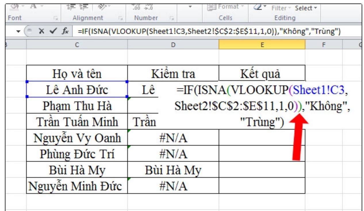 Nhập công thức vào bảng