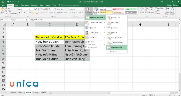 Chọn tiếp Duplicate Value