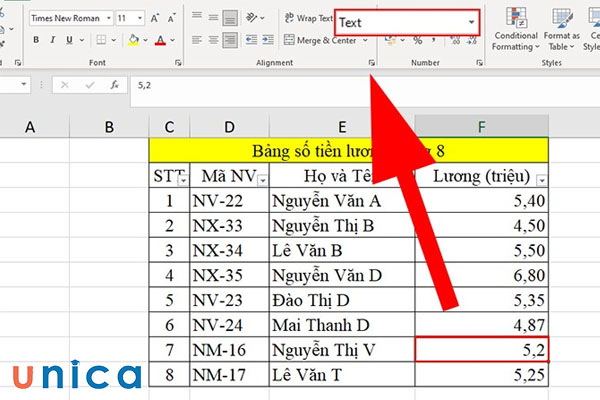 Lỗi sai định dạng dữ liệu rất hay thấy khi làm việc với excel