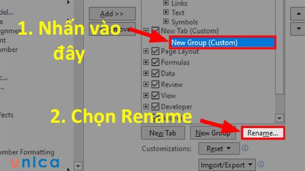 Chọn Rename