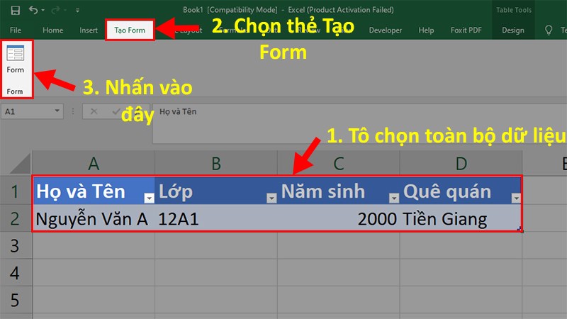 Chọn Form