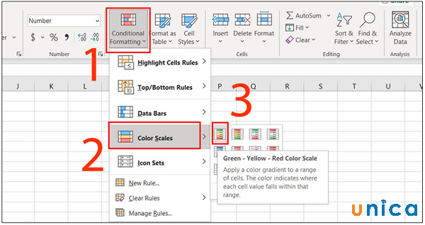 Chức năng Color Scales