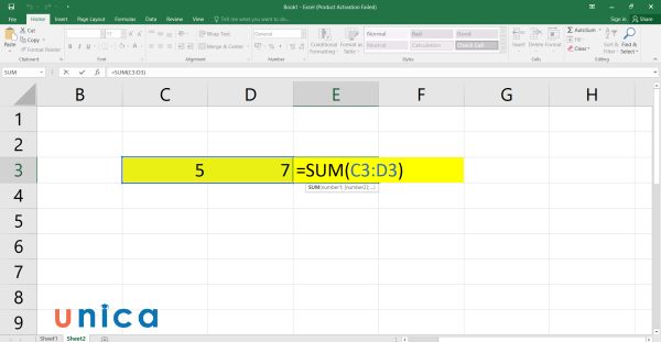 Lỗi hiển thị công thức trong excel