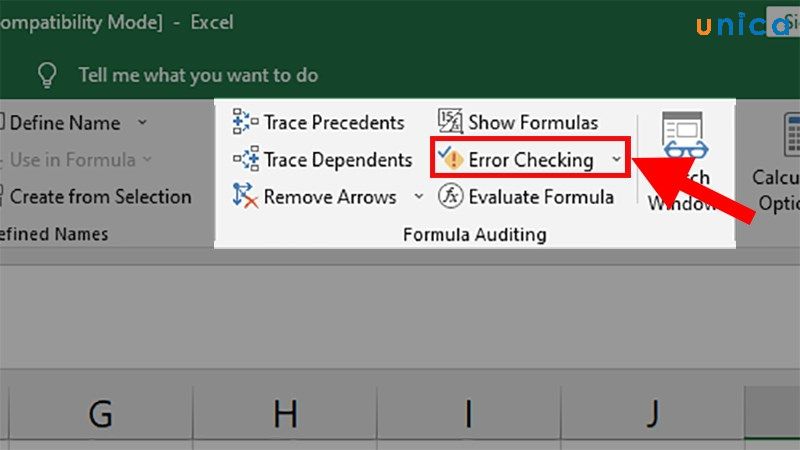 Chọn Error checking