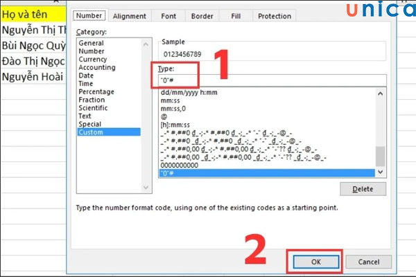 Cách thêm số 0 trong excel