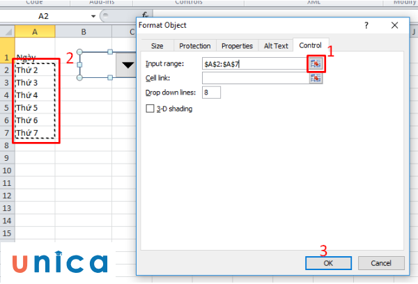 Nhập giá trị cho Input range