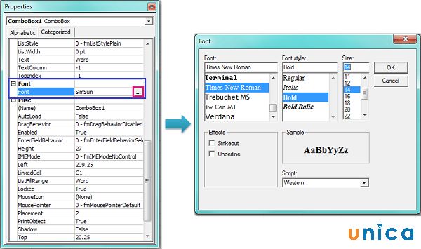 Cách tạo combobox trong excel