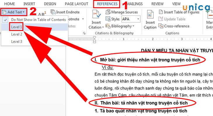 Chèn mục lục trong word