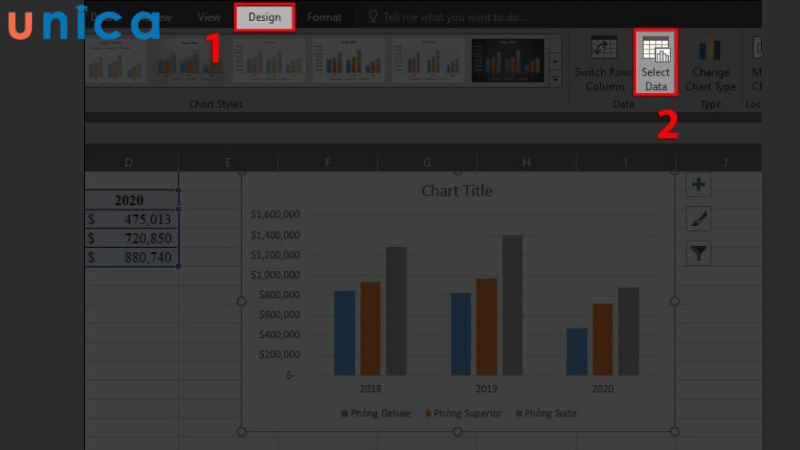 Chọn Select Data