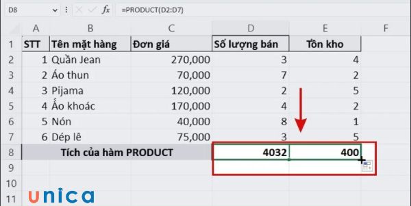 Lưu ý khi sử dụng hàm PRODUCT trong Excel