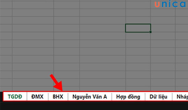 File excel chứa các sheet đã chọn