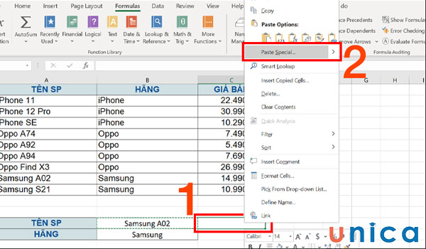 Nhấn chọn Paste Special…