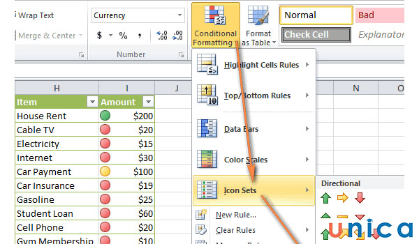 Thao tác thêm dấu tích trong excel