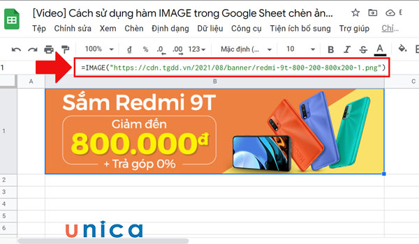 Hàm IMAGE trong Excel 