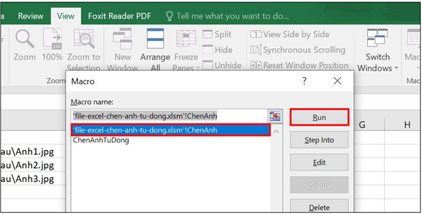 Chọn Run để kích hoạt file
