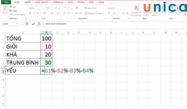 Công thức hàm trừ trong excel