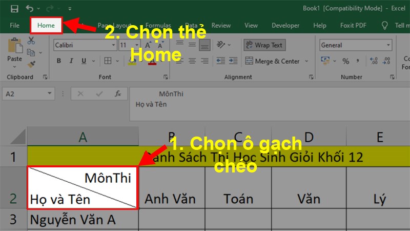 Chọn Thẻ Home