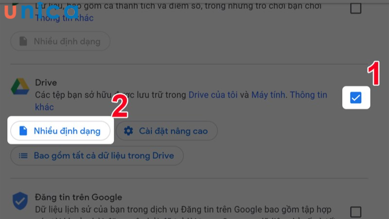 Chọn Drive rồi chọn nhiều định dạng với mục đích chỉnh dạng cho dữ liệu