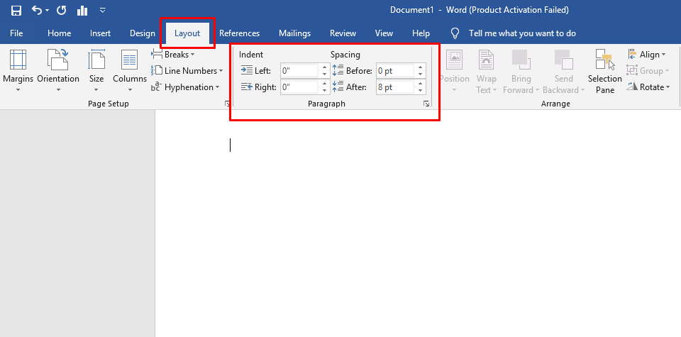 Tùy chỉnh giãn cách bằng Paragraph trong Word phiên bản 2013, 2016