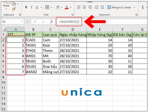 Sử dụng SEQUENCE để đánh số thứ tự