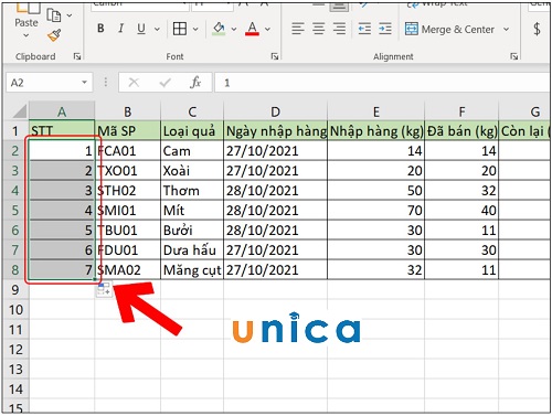 Kết quả sau khi thực hiện thao tác