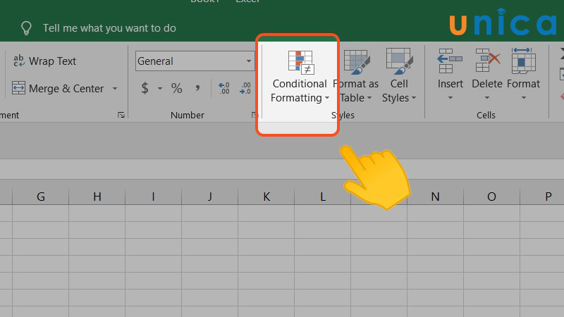 Chọn Conditional Formatting