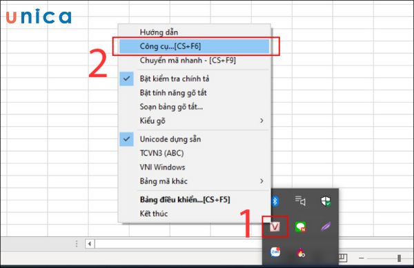 Cách viết hoa chữ cái đầu trong excel bằng công cụ UniKey