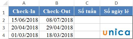 Tính số tuần lưu trú