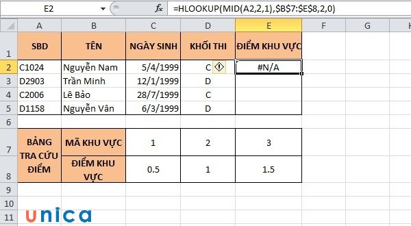 Có nhiều nguyên nhân khiến hàm HLOOKUP không hoạt động