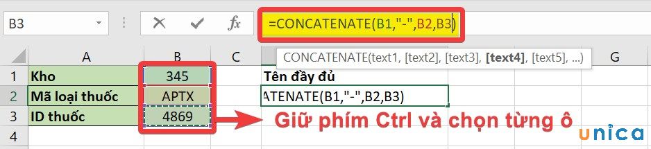 Nhấn và giữ phím Ctrl.