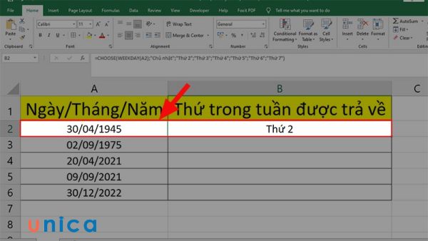 Kết quả sau khi nhập công thức