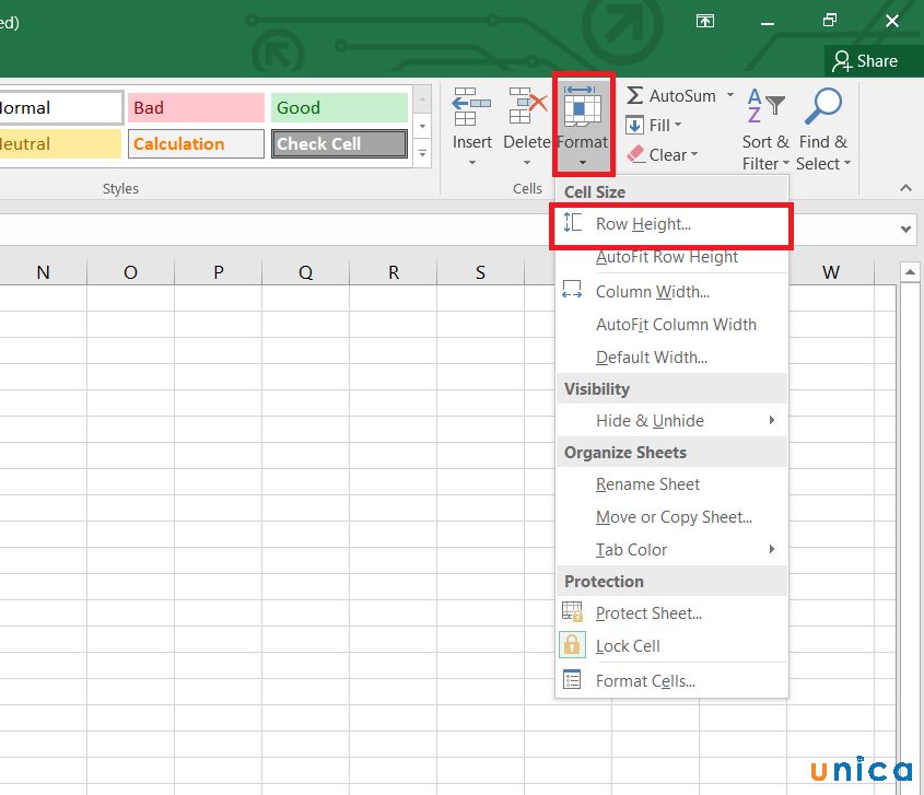 Hình minh hoạ cách ẩn dòng và ẩn cột trong Excel