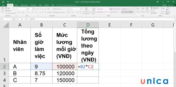 Nhập công thức tính