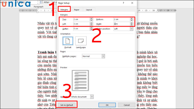 Nhấn Set As Default để áp dụng mặc định