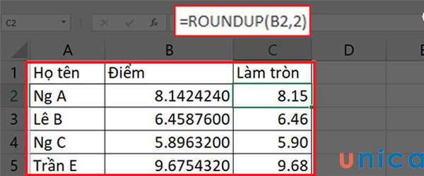 Trường hợp nếu chọn num_digits là số n