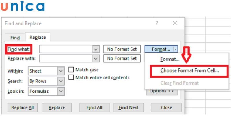 Chọn Choose Format Form Cell để định dạng bạn muốn.