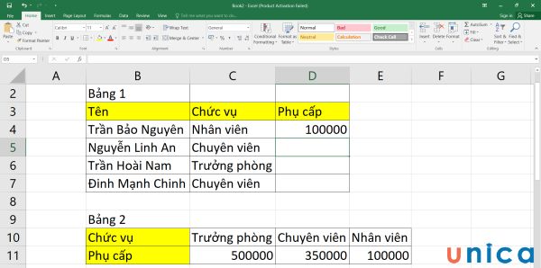 Hướng dẫn ứng dụng hàm Hlookup