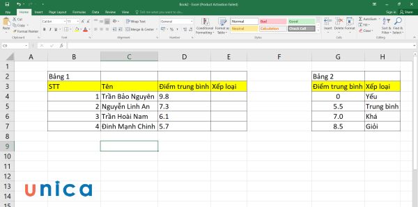 Ví dụ về sử dụng hàm Vlookup để tìm kiếm