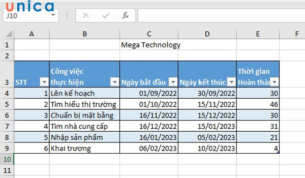 Tạo bảng dữ liệu