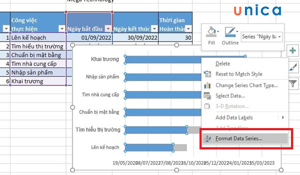 Chọn Format Data Series