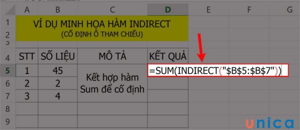 Nhập công thức vào D5