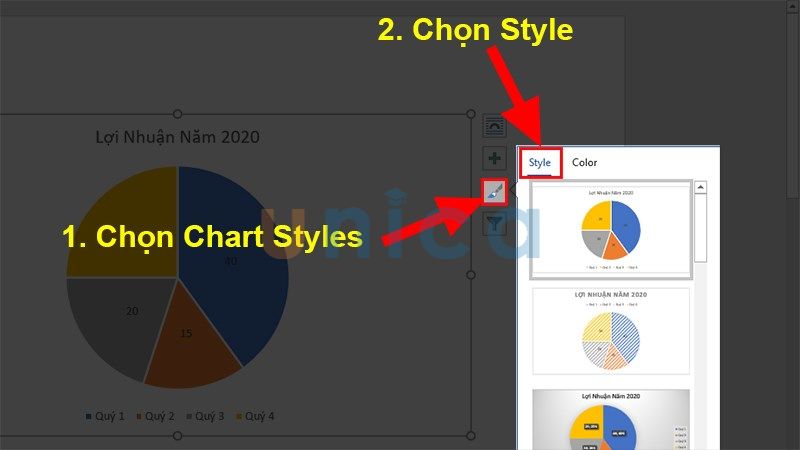 Thay đổi kiểu trong biểu đồ tròn - Hình 1